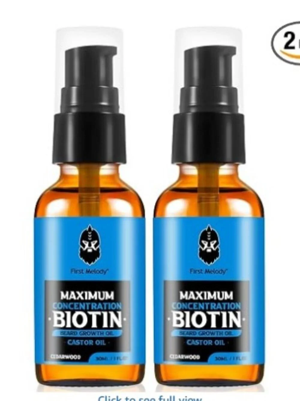 First Melody Biotin Beard Growth Oil Cedarwood Scent 2 pk